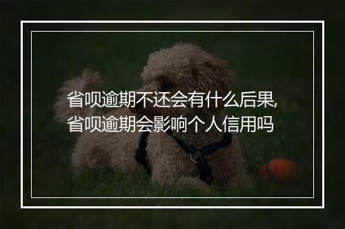 省呗逾期不还会有什么后果,省呗逾期会影响个人信用吗
