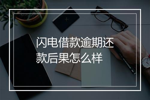 闪电借款逾期还款后果怎么样