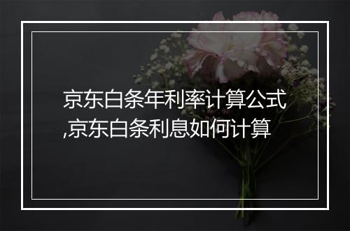 京东白条年利率计算公式,京东白条利息如何计算
