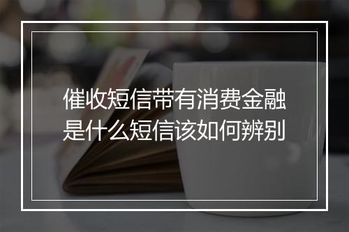 催收短信带有消费金融是什么短信该如何辨别