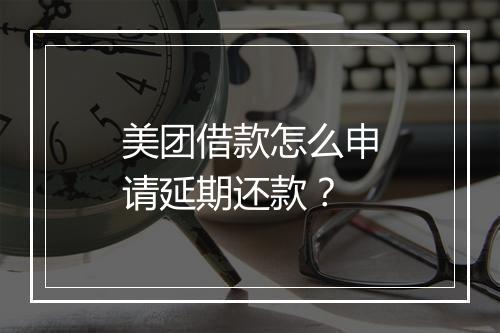 美团借款怎么申请延期还款？