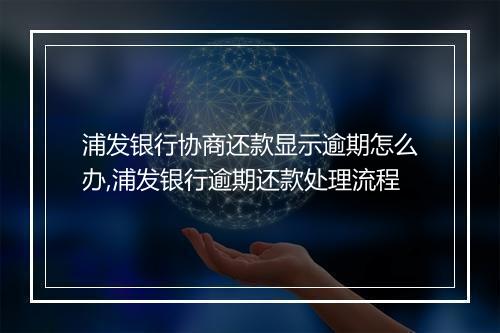 浦发银行协商还款显示逾期怎么办,浦发银行逾期还款处理流程