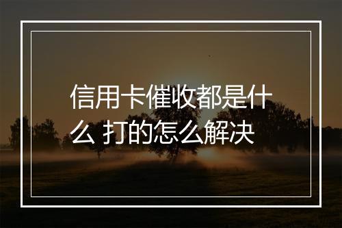信用卡催收都是什么 打的怎么解决