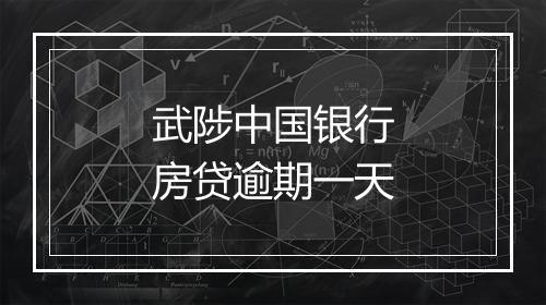 武陟中国银行房贷逾期一天