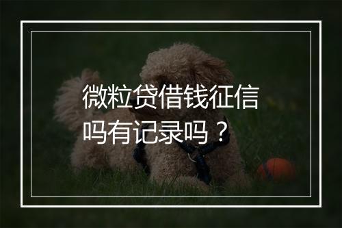 微粒贷借钱征信吗有记录吗？