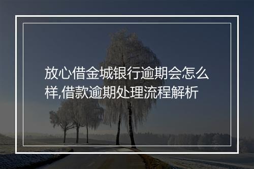 放心借金城银行逾期会怎么样,借款逾期处理流程解析