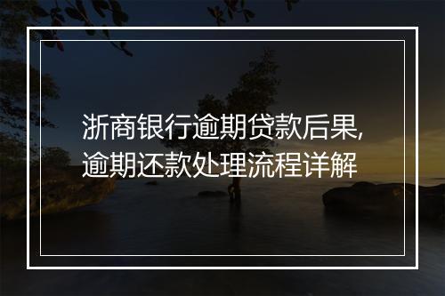 浙商银行逾期贷款后果,逾期还款处理流程详解