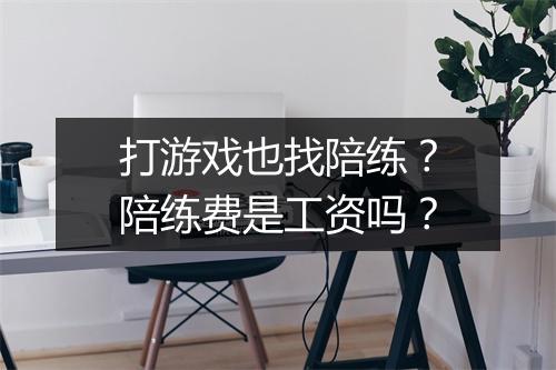 打游戏也找陪练？陪练费是工资吗？