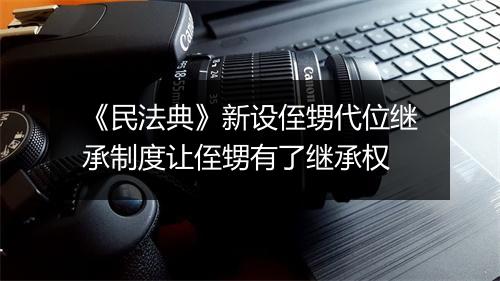 《民法典》新设侄甥代位继承制度让侄甥有了继承权