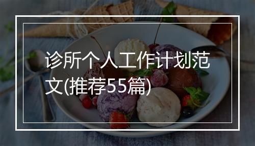 诊所个人工作计划范文(推荐55篇)