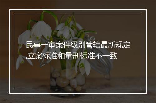 民事一审案件级别管辖最新规定,立案标准和量刑标准不一致
