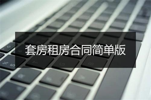 套房租房合同简单版