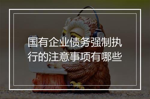 国有企业债务强制执行的注意事项有哪些
