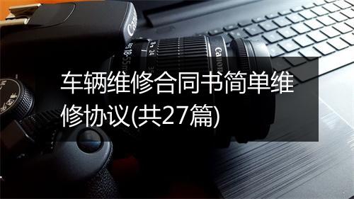 车辆维修合同书简单维修协议(共27篇)