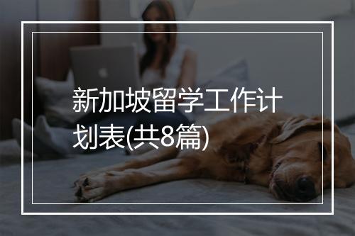 新加坡留学工作计划表(共8篇)