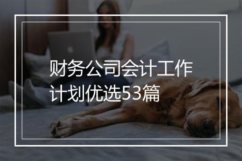 财务公司会计工作计划优选53篇