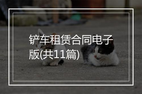 铲车租赁合同电子版(共11篇)