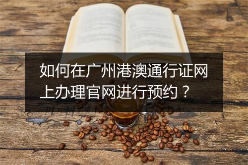 如何在广州港澳通行证网上办理官网进行预约？