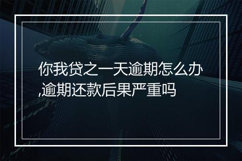 你我贷之一天逾期怎么办,逾期还款后果严重吗