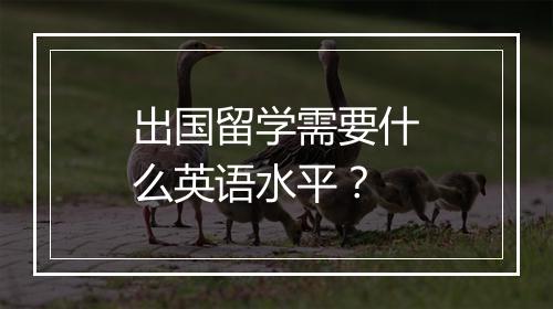 出国留学需要什么英语水平？