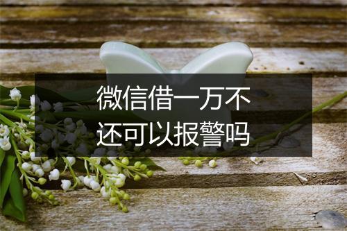 微信借一万不还可以报警吗