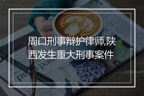 周口刑事辩护律师,陕西发生重大刑事案件