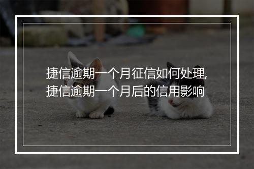 捷信逾期一个月征信如何处理,捷信逾期一个月后的信用影响