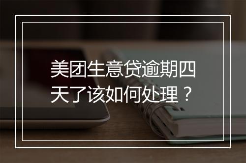 美团生意贷逾期四天了该如何处理？