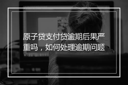原子贷支付贷逾期后果严重吗，如何处理逾期问题