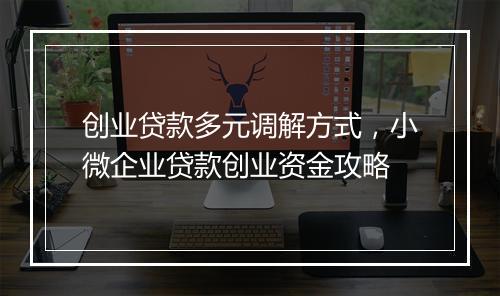 创业贷款多元调解方式，小微企业贷款创业资金攻略