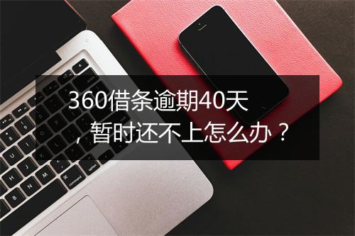 360借条逾期40天，暂时还不上怎么办？