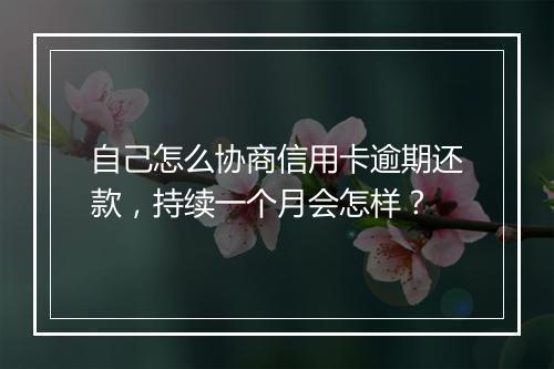 自己怎么协商信用卡逾期还款，持续一个月会怎样？
