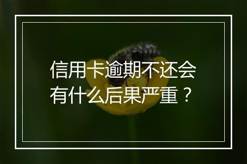 信用卡逾期不还会有什么后果严重？