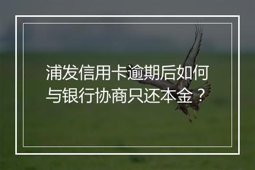 浦发信用卡逾期后如何与银行协商只还本金？