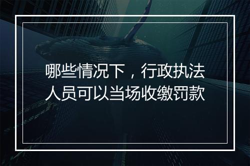 哪些情况下，行政执法人员可以当场收缴罚款