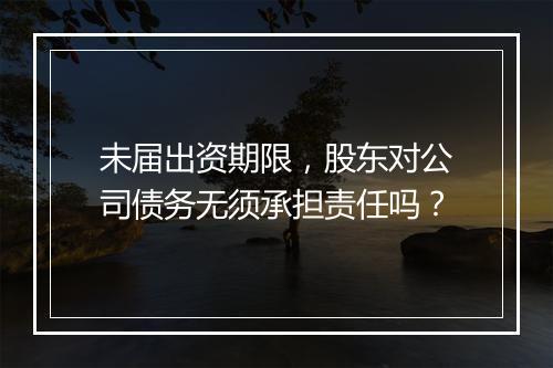 未届出资期限，股东对公司债务无须承担责任吗？