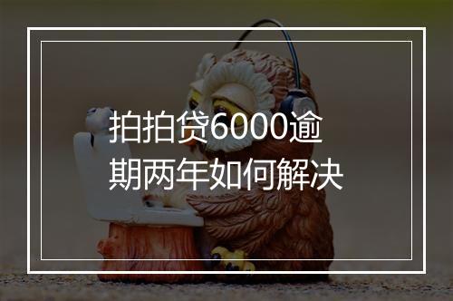 拍拍贷6000逾期两年如何解决