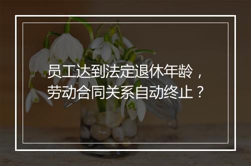 员工达到法定退休年龄，劳动合同关系自动终止？