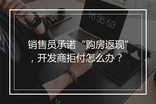 销售员承诺“购房返现”，开发商拒付怎么办？
