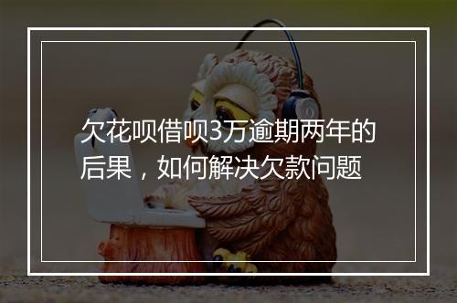 欠花呗借呗3万逾期两年的后果，如何解决欠款问题