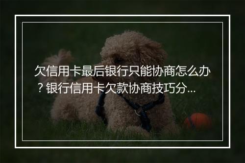 欠信用卡最后银行只能协商怎么办？银行信用卡欠款协商技巧分享