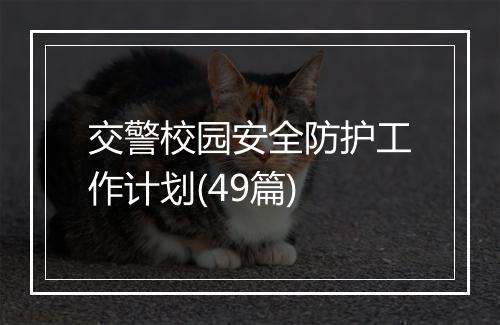 交警校园安全防护工作计划(49篇)