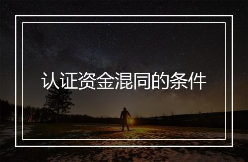 认证资金混同的条件