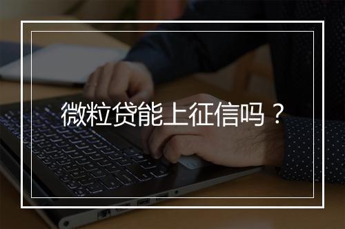 微粒贷能上征信吗？