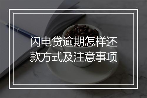 闪电贷逾期怎样还款方式及注意事项