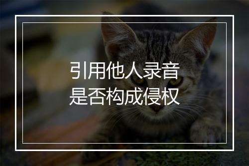 引用他人录音是否构成侵权