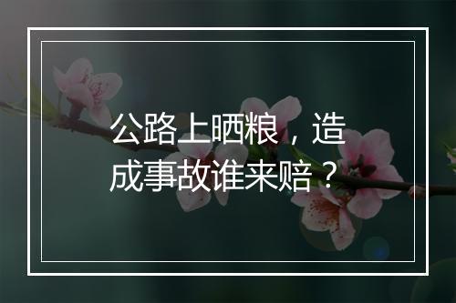 公路上晒粮，造成事故谁来赔？