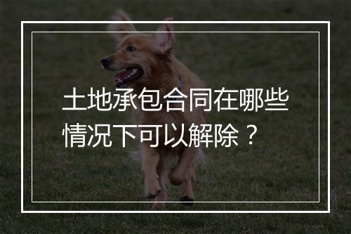 土地承包合同在哪些情况下可以解除？