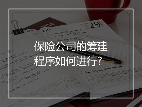 保险公司的筹建程序如何进行?