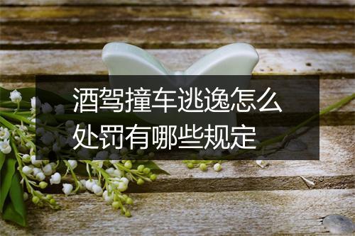 酒驾撞车逃逸怎么处罚有哪些规定